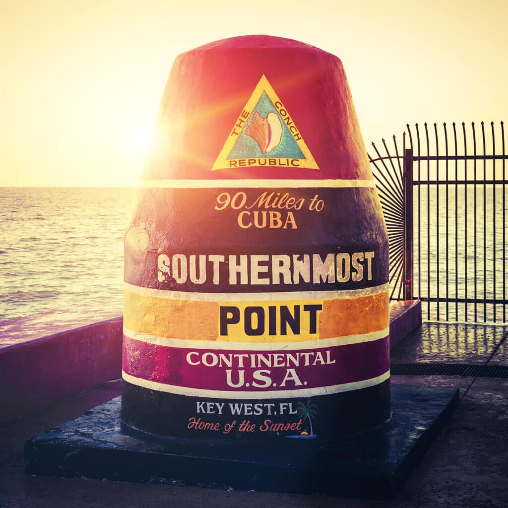 Sunset In Key West Over The Southernmost Point