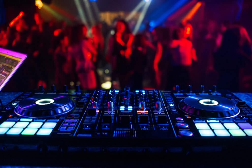 DJ Mixer In A Nightclub At A Party In Old Town Key West